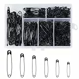 Kiperline 300 Stück Sicherheitsnadeln - 6 Größen 18mm - 53mm Rostbeständig, Haltbar für Kleidung Kunsthandwerk Nähen - Aufgerüstet