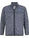 Jan Vanderstorm Herren Strickfleecejacke Kolmund mit Reißverschluss und Stehkragen| meliert | große Größen L-7XL dunkelblau, 6XL (XXXXXXL) - 76/78