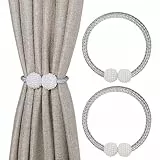 WOLMIK 2 Stück Vorhang Raffhalter Magnetische, Gardinenhalter Raffhalter für Vorhänge, Vorhang Halter Perlenperle Holdbacks Vorhanghalter Gardinen Halter Zubehör für Zuhause Schlafzimmer Büro Deko