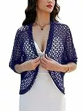 Gyabnw Damen Bolero Elegant Bolerojacke 3/4 Arm Kurze Jacke Schrug Cardigan Festlich Blazer Strickjacke zum Kleid für Hochzeit