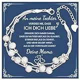 CheersLife Tochter Armband Silber Damen Geschenk für die Tochter 3 in 1 Damen Perlenarmband,Inspirierendes Armband Das Geburtstagsgeschenk Für Töchter Mädchen Weihnachten Kreative Geschenke