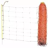 Kerbl Hobbyfarming Schafnetz ClassicNet, mobiler Weidezaun, Weidenetz, Einzelspitze, orange, 50m x 108cm, 13 Pfähle, 3 Jahre Garantie auf UV-Stabilität