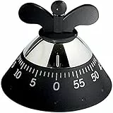 Alessi A09 B - Design Mechanischer Küchentimer, Thermoplastisches Harz, Schwarz, 10,5cm