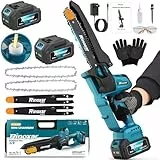 Mini Kettensäge mit Akku für Gartenscheren, 8 Zoll 1300W Akku Kettensäge mit 8000mAh Akku, Kettensäge Elektrisch mit Bürstenlosem Motor, Automatischer Ölpumpe, für Gartenarbeit - PowerCut X9 Pro