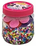 Hama Perlen 2051 Bügelperlen Dose mit ca. 4.000 bunten Midi Bastelperlen mit Durchmesser 5 mm im Farben Mix und 3 Stiftplatten, kreativer Bastelspaß für Groß und Klein, Rosa
