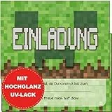 KARTENVERSAND24 Geburtstagseinladungen Jungen Gaming Einladung Gamer Kindergeburtstag Junge Einladungskarten Gamer Zocken Kindergeburtstag Geburtstag (GameGreen)