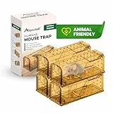 ASPECTEK 4 Set Humane Mausefallen für den Innenbereich - Lebendfalle ohne Tötung, Wiederverwendbarer Rattenfänger für Haus und Außenbereich
