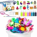 Dunkel leuchtendes magisches Wassergel Magische Elfen Kit mit 12 Kreaturen Wasserperlen Sensory Squishy Spielzeug für 3+ Mädchen Jungen 3D Aqua Park Set Lernspielzeug für Kinder Geburtstag Geschenk