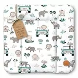 Wickelauflage Wickelunterlage abwaschbar und wasserdicht 85x72 cm - Wickelmatte zum Auflegen auf Wickeltisch Wickelaufsatz Wickelkommode oder Waschmaschine Oeko-Tex 85 x 72 Afrika