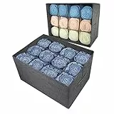 EASEVE 2 Stück Kleiderschrank Organizer Schublade Aufbewahrungsbox für Kleidung - 12 Zellen Schubladen Ordnungssystem Schrank Kleider Aufbewahrung Boxen für Jeans, Hosen, Handtuch, Shirt, Pullover
