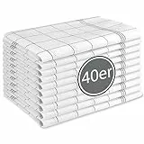 BARBONS 40er Set Geschirrtücher Baumwolle 50x70 cm – Extrem Saugstark Oeko-TEX Zertifiziert Trockentücher für Küche Küchenhandtücher Küchentücher Geschirrhandtücher Waschbar bis 90 C - Schwarz