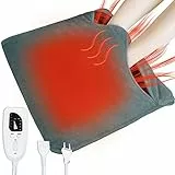 Cuplu 40x40 Fusswärmer Elektrisch, Kuscheliger Fußwärmer mit 6 Heizstufen 4 Timer, Automatische Abschaltung, Waschbar Schnellheizendes Kissen für Fuß, Rücken und Ganzkörper, Unisex (Dunkelgrau)