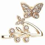 STOBOK Armbanduhr-anhänger mit Schmetterling und Strasssteinen Uhrenarmband-verzierung aus Legierung Armbanduhr-schmuck für Elegante Accessoires