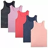 LOREZA ® 5 Stück Mädchen Baumwolle Unterhemden Tank Top Kinder - 164-170 (14-15 Jahre) - M-49256
