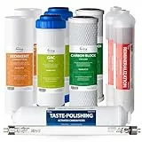 iSpring F10KU 1-Jahr Ersatz Umkehrosmose Filter Set für 7-stufige alkalische mineralische UV-Umkehrosmoseanlage, 10 Stück, Weiß
