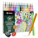 Artecho 36 Farben Extra Fine Tip Paint Pens, 0.7mm Fine Tip Acrylic Paint Markers, Acrylmalstifte für Steinmalerei, Keramik, Stoff, Leinwand, Holz, Glas, Kunstzubehör