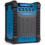 Audizio Jobsite - Baustellenradio DAB Plus Radio mit Bluetooth 5.0, Akku 8h, 100 Watt Leistung, IP54 Wasserdicht, FM, Tragegriff, DAB+, Werkstattradio mit AUX & USB, Outdoor Radio