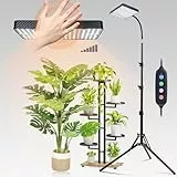 FECiDA Pflanzenlampe mit Ständer, Vollspektrum Pflanzenlicht für Zimmerpflanzen, Dimmbar Pflanzenleuchte LED 2000 Lumen, 25 Watt, Wachstumslampe für Pflanzen, Daisy Chain Funktion, 4/8/12 Hr Timer