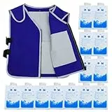 VOSAREA Kühlweste: Sommer Eisweste Kühlweste für Menschen - Damen Herren Cooling Vest mit 20 Eisbeutel für Outdoor Camping Wandern Radfahren Laufen