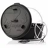 BBQ-Toro Dutch Oven Premium Serie | 13,6 Liter (DO12P), Topf ohne Füße | bereits eingebrannt - preseasoned | Verschiedene Größen | Gusseisen Kochtopf | Bräter mit Deckelheber