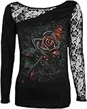 Spiral Burnt Rose Frauen Langarmshirt schwarz L 95% Viskose, 5% Elasthan Gothic, Rockwear