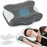 Elviros Memory Foam CPAP-Kissen für Seitenschläfer, Ergonomisches Höhen- und Härteverstellbares Nackenkissen für CPAP-Anwender, Kompatibel Mit Verschiedenen Masken, Seiten- Und Rückenschläfer