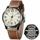 CIVO Armbanduhr Herren Analog Quarz: Für Outdoor Alltag und Reisen - Wasserdicht mit Lederarmband