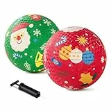 INPODAK 2Pack Spielplatz Bälle 21.5cm Spielball Gummi Ball Kinder ab 3 Jahre Rutschfestes Kickerball Set mit Pumpe Indoor Outdoor Garten Spielball Ostergeschenke zum Geburtstag für Jungen und Mädchen
