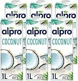 Alpro Kokosnuss-Originalgetränk, 100% pflanzlich, laktose- und milchfrei, 1 l (6 x 1 l)