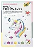 folia 12049 - MAGIC RAINBOW PAPER Block, 12 Blatt irisierendes Bastelpapier 24 x 34 cm, 120 & 250 g/m²