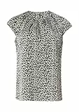 comma Gemusterte Satinbluse mit Kappärmeln beige 40