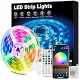 Beaeet LED-Streifen, 10 m, LED-Streifen 5050 RGB für Schlafzimmer, mit Fernbedienung mit 40 Tasten und Steuerung über Bluetooth-App, ideal für Weihnachten, Hochzeit, Party und Schlafzimmer