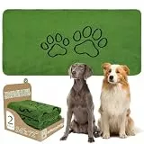 Homimp Waschbare Urinierpads für Hunde, 2 Stück, super saugfähige, wiederverwendbare Welpenunterlagen, grüne lange Wolle, Kunstrasen für Töpfchentraining, rutschfest, auslaufsicher, Boden, Couch, Bett