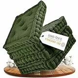 Gräfenstayn® 4er-Set Sitzkissen Stuhlkissen 40x40x8cm für Indoor und Outdoor aus 100% Baumwolle Dicke Polsterung Steppkissen/Bodenkissen (Khaki)