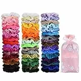 50 Stücke Scrunchies Samt, Bunte Haargummis Elastische Haarbänder Gummibänder für Mädchen Damen Pferdeschwanz Haarschmuck