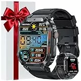 MEGALITH Smartwatch Herren Fitness Uhr: 1,96 Zoll Wasserdicht Sport Fitnessuhr mit Telefonfunktion - Tracker Schrittzähler Smart Watch Männer Kompatibel Android iOS