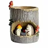 FunnyGoo Sukkulenten-Übertopf, Blumentöpfe, Bonsai-Töpfe mit niedlichen Tieren für Büro, Balkon und Garten, Hedgehog