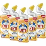 WC-Ente Total Aktiv Gel, Flüssiger WC Reiniger antibakteriell, Toilettenreiniger, Citrus, 5er Pack (5 x 750 ml)