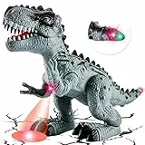 TOEY PLAY Kinder Dinosaurier Spielzeug Tyrannosaurus Rex mit Gehen und Brüllen, Licht, Elektrisch Dino Roboter, T-Rex Figuren Lernspielzeug für Kleinkinder Jungen Mädchen ab 3 4 5 Jahre