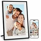 Digitaler Bilderrahmen 10,1 Zoll 32GB WiFi Elektronischer Bilderrahmen 1280x800 HD IPS Touchscreen Speicher Automatische Rotation Teilen Sie Fotos und Videos Sofort Luakug Geschenke für Eltern/Freunde