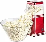 Rosenstein & Söhne Popcornmaker: XL-Heißluft-Popcorn-Maschine für bis zu 100 g Mais, 1.200 Watt (Popcornmaschine Heissluft, Mais für Popcornmaschine, klein)