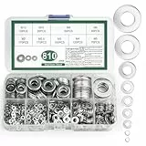 810 Stück Flache Unterlegscheiben Set, Beilagscheiben Sortiment, Edelstahl Sicherungsscheiben Türscharnier Sortiment, Metallscheiben Distanzscheiben, M2 M2.5 M3 M4 M5 M6 M8 M10 M12