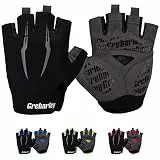 Grebarley Fahrradhandschuhe,Radsporthandschuhe rutschfeste und Stoßdämpfende Mountainbike Handschuhe mit geeiget Unisex Herren Damen (Schwarz, M)