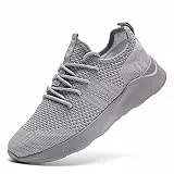 LANGFEUU Damen Turnschuhe Sneaker Schuhe Damen Sportschuhe Laufschuhe Tennisschuhe Outdoor Running Damen Walkingschuhe Straßenlaufschuhe rutschfest Atmungsaktiv Leichtgewichts Hellgrau 41