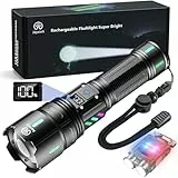 Jayxinli Taschenlampe LED Aufladbar 1,000,000 Lumen, Extrem Hell, Starke, 5 Lichtmodi, Zoombar, 5000 mAh Batte, IPX7 Wasserdicht Taschenlampen für Camping, Outdoor, Notfäll
