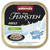 animonda vom Feinsten Katzenfutter nass Milkies mit Pute in Joghurtsauce (32 x 100g), getreidefreies Katzen Nassfutter ohne Zucker, mit frischen, fleischigen Zutaten