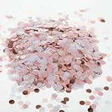 6000 STÜCKE Runde Konfetti, 1 cm / 0,39 Zoll Konfetti, Groß Confetti Mehrfarbig Tisch Konfetti zZurück zur Schule Konfetti für Hochzeit Geburtstag Valentinstag Baby Dusche Geburtstag Neujahr(rosa)