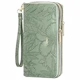 SENDEFN Geldbörse Damen im Langformat mit Doppelreißverschluss, Clutch Wallet mit Münzfach und abnehmbarem Handschlaufe