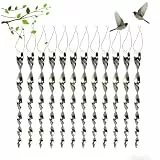 12 Stück Vogelabwehr Windspiel,Reflektierende Vogelschreck Taubenabwehr Balkon,Deterrent Windspirale Taubenschreck,Silber Spiral Windspiele für Draußen Hängend,Balcony Garten Abwehr Bird Pigeon(30cm)
