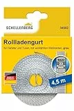 Schellenberg 34502 Rolladengurt 23 mm x 4,5 m System MAXI, Rollladengurt, Gurtband, Rolladenband, grau